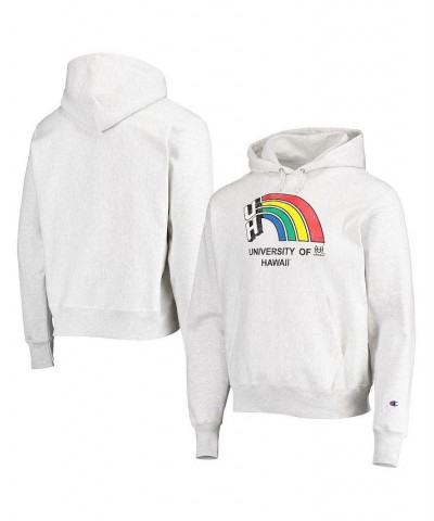 Men's Heathered Gray Hawaii Warriors Team Vault Logo Reverse Weave Pullover Hoodie $40.85 Sweatshirt