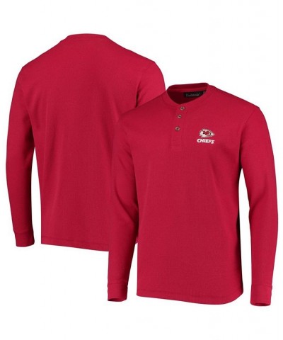 Men's Red Kansas City Chiefs Maverick Thermal Henley Long Sleeve T-shirt $24.48 T-Shirts