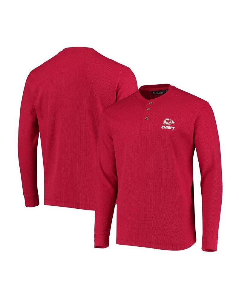 Men's Red Kansas City Chiefs Maverick Thermal Henley Long Sleeve T-shirt $24.48 T-Shirts