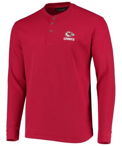 Men's Red Kansas City Chiefs Maverick Thermal Henley Long Sleeve T-shirt $24.48 T-Shirts