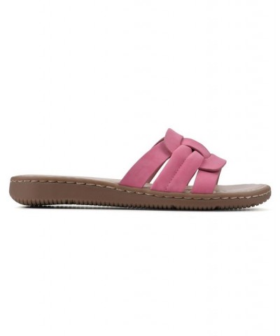 Women's Squarely Slide Comfort Sandal Pink $25.96 Shoes