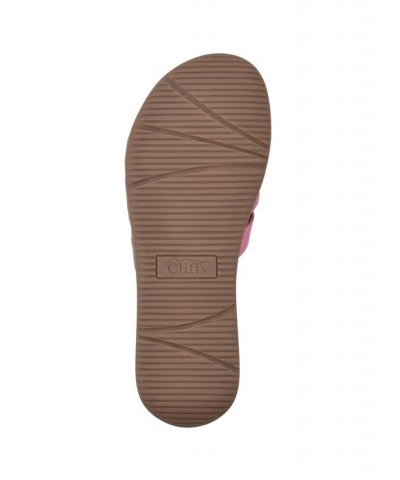 Women's Squarely Slide Comfort Sandal Pink $25.96 Shoes