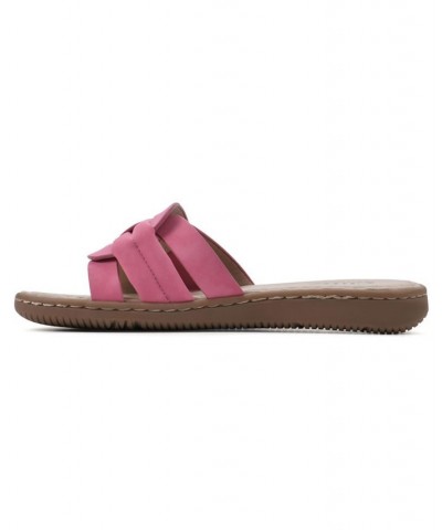 Women's Squarely Slide Comfort Sandal Pink $25.96 Shoes