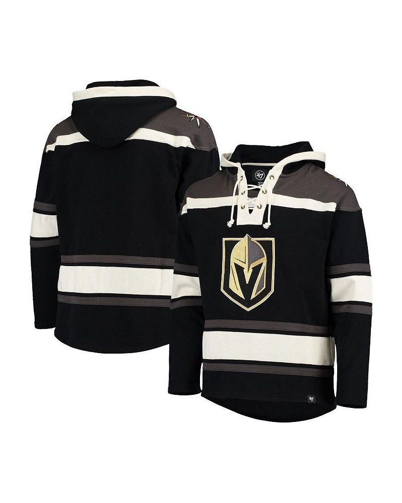 Men's '47 Black Vegas Golden Knights Superior Lacer Team Pullover Hoodie $33.30 Sweatshirt