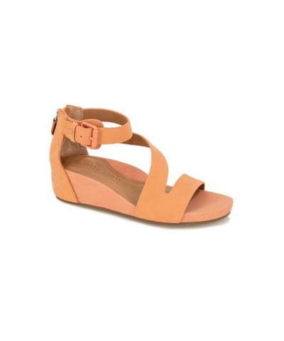 Women's Gwen Platform Wedge Sandals Orange $50.70 Shoes