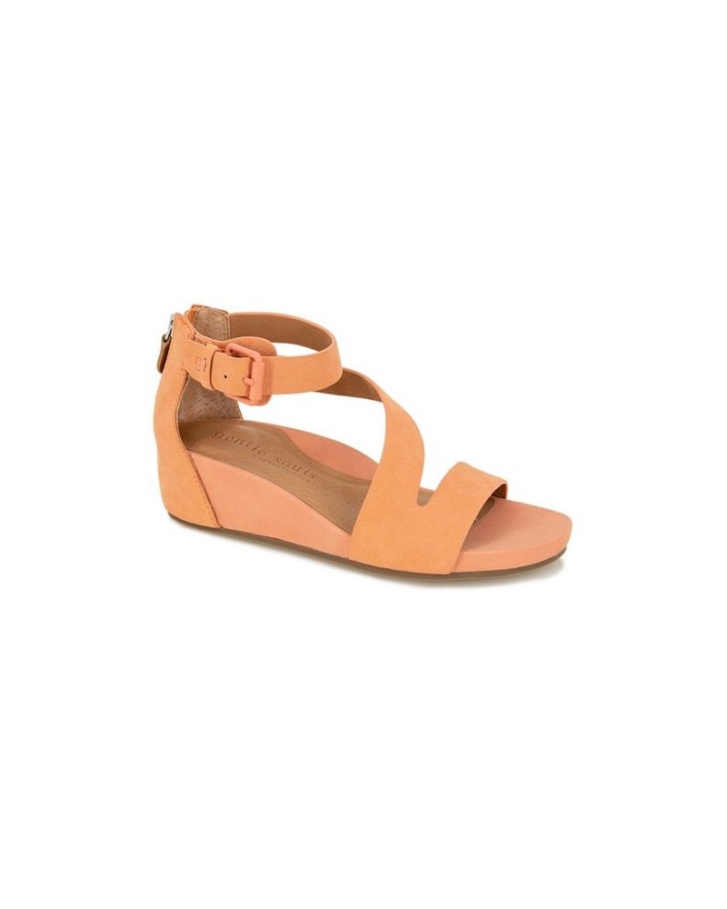 Women's Gwen Platform Wedge Sandals Orange $50.70 Shoes