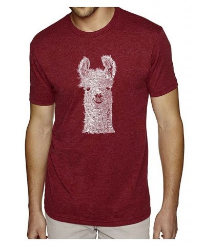 Mens Premium Blend Word Art T-Shirt - Llama Red $24.29 T-Shirts