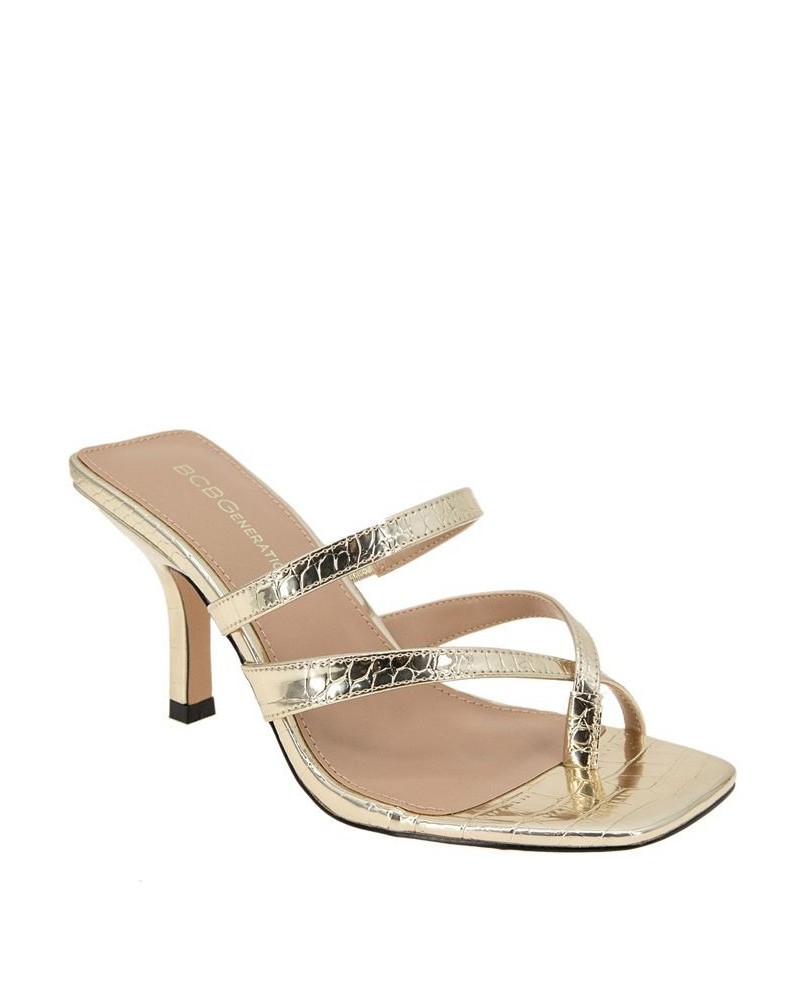 Women's Mosina Strappy Sandal Gold $47.69 Shoes