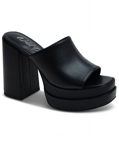 Ofelia Double Platform Slide Sandals Black $32.60 Shoes