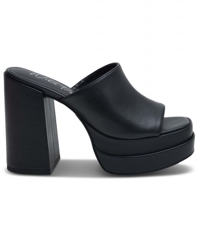 Ofelia Double Platform Slide Sandals Black $32.60 Shoes