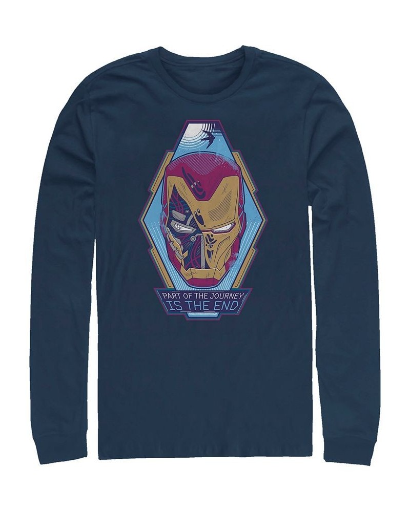 Marvel Men's Iron Man the End Short, Long Sleeve T-shirt Blue $18.80 T-Shirts