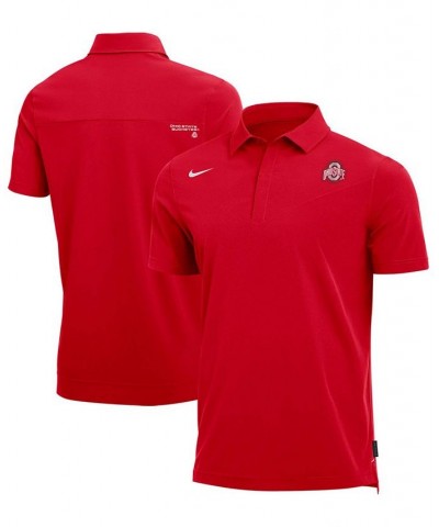 Men's Scarlet Ohio State Buckeyes 2021 Coaches Performance Polo $32.20 Polo Shirts