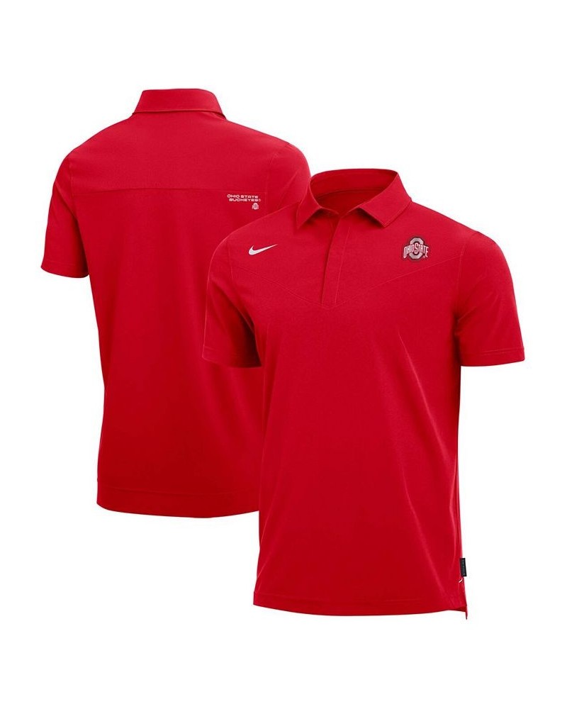 Men's Scarlet Ohio State Buckeyes 2021 Coaches Performance Polo $32.20 Polo Shirts