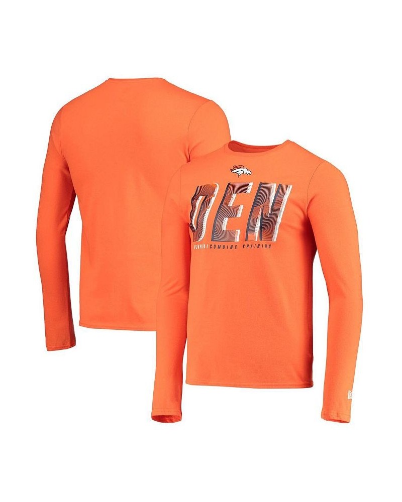 Men's Orange Denver Broncos Combine Authentic Static Abbreviation Long Sleeve T-shirt $18.00 T-Shirts