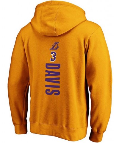 Men's Anthony Davis Gold Los Angeles Lakers Team Playmaker Name and Number Pullover Hoodie $34.97 Sweatshirt