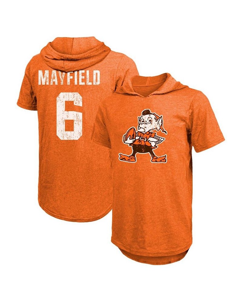 Men's Baker Mayfield Orange Cleveland Browns Player Name Number Tri-Blend Hoodie T-shirt $29.06 T-Shirts