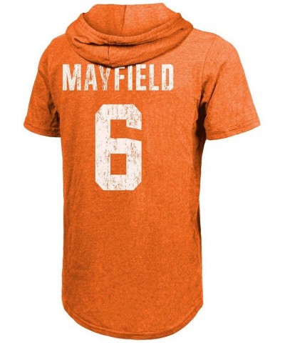 Men's Baker Mayfield Orange Cleveland Browns Player Name Number Tri-Blend Hoodie T-shirt $29.06 T-Shirts