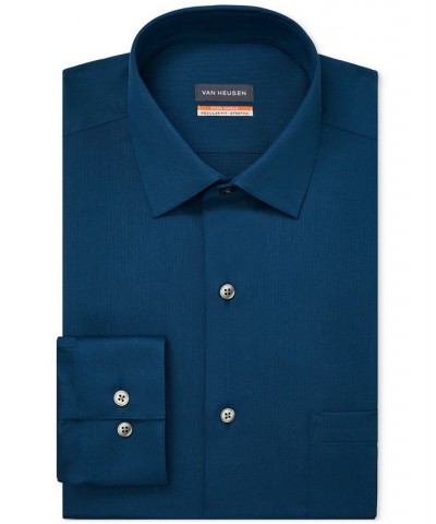 Men's Stain Shield Regular Fit Dress Shirt Blue $16.88 Dress Shirts