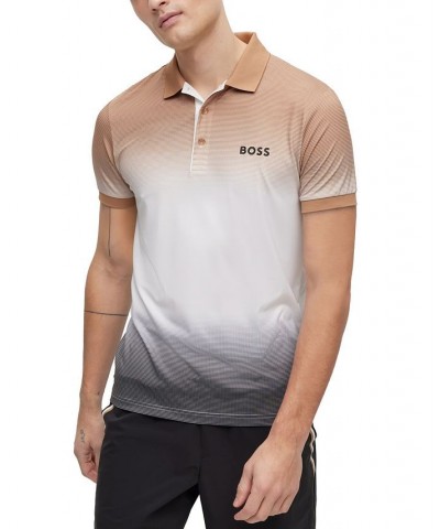 BOSS Men's Matteo Berrettini Stretch-Jersey Degrade Signature Stripes Polo Shirt Multi $61.62 Polo Shirts