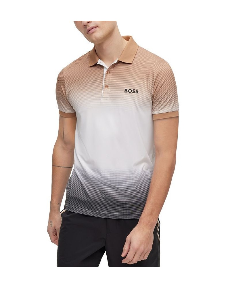 BOSS Men's Matteo Berrettini Stretch-Jersey Degrade Signature Stripes Polo Shirt Multi $61.62 Polo Shirts