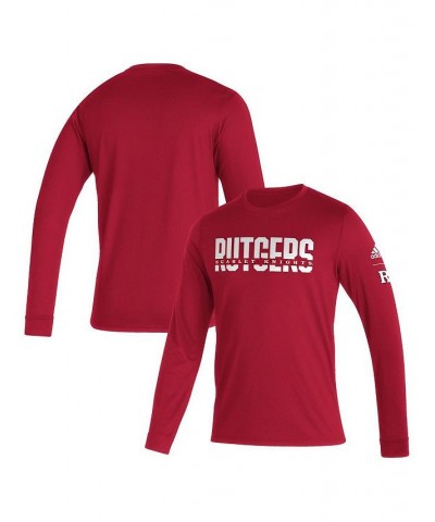 Men's Scarlet Rutgers Scarlet Knights Sideline Locker Strikethrough Creator AEROREADY Long Sleeve T-shirt $25.51 T-Shirts