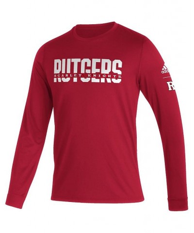 Men's Scarlet Rutgers Scarlet Knights Sideline Locker Strikethrough Creator AEROREADY Long Sleeve T-shirt $25.51 T-Shirts