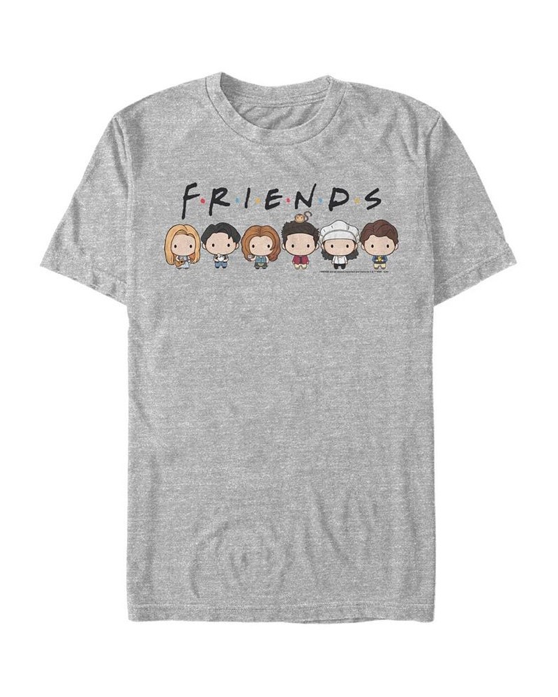 Men's Friends Chibi Friends Short Sleeve T-shirt Gray $18.89 T-Shirts