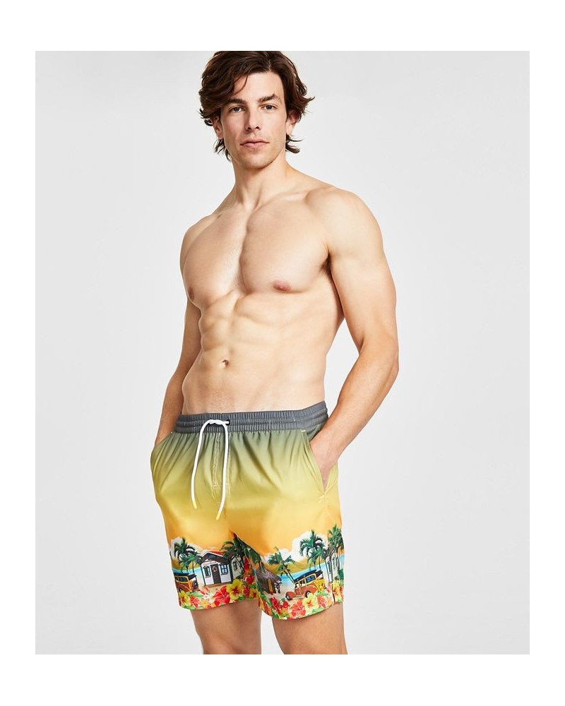 Men's Hawaii Tropical Print Drawstring Swim Trunks Multi $42.66 Swimsuits