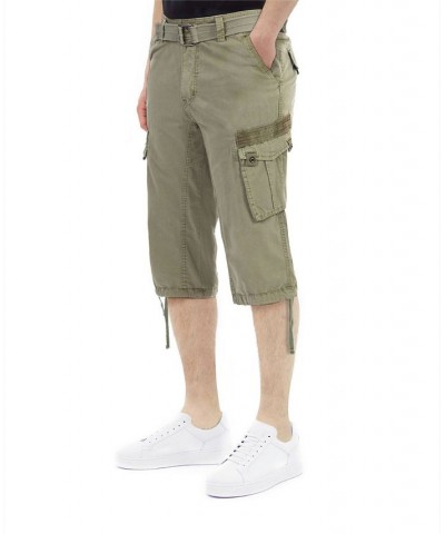 Men's Belted Capri Cargo Shorts Leaf Green $23.75 Shorts