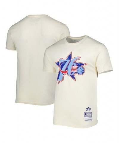 Men's Cream Philadelphia 76ers Hardwood Classics Americana Freedom T-shirt $20.24 T-Shirts