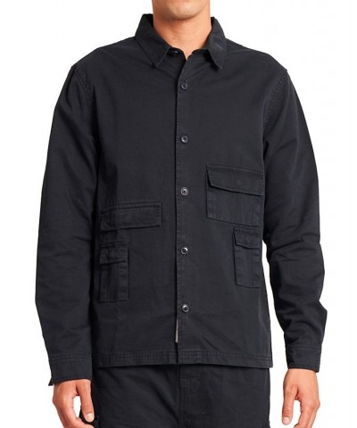 Men's Multi-Pocket Cotton Over-Shirt Blue $45.00 Shirts