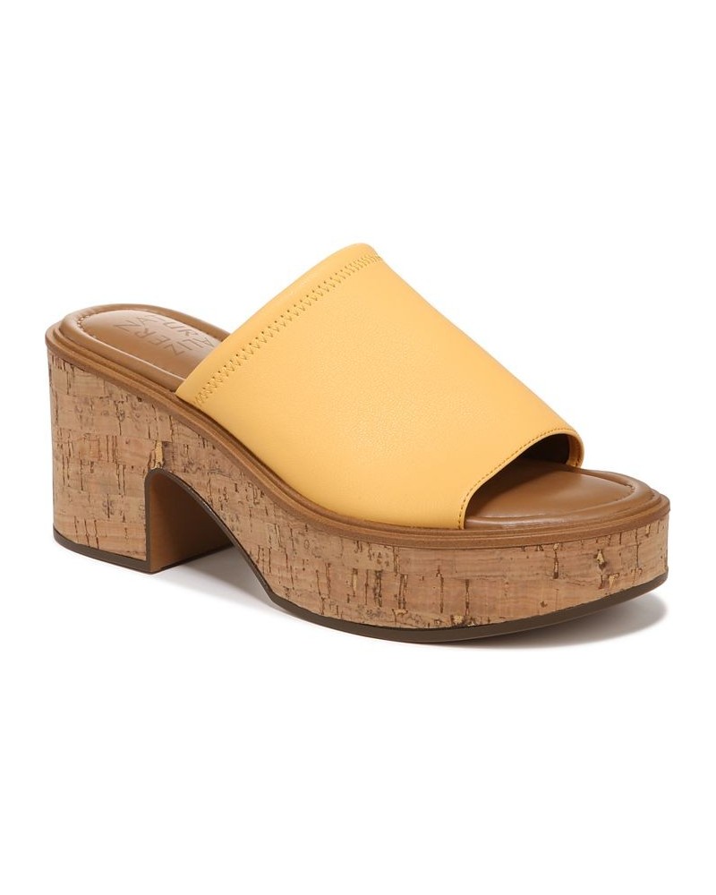 Cassie Platform Slides Yellow $44.55 Shoes