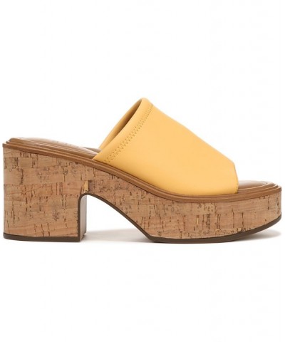 Cassie Platform Slides Yellow $44.55 Shoes