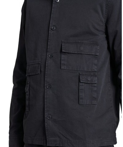 Men's Multi-Pocket Cotton Over-Shirt Blue $45.00 Shirts