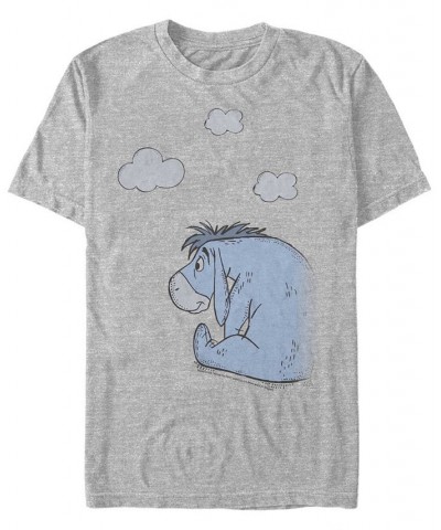 Men's Cloudy Eeyore Short Sleeve T-Shirt Gray $19.24 T-Shirts