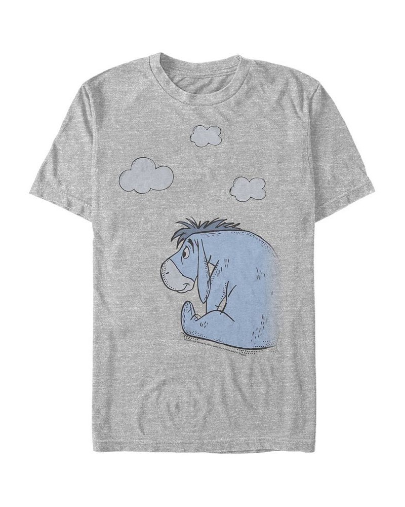 Men's Cloudy Eeyore Short Sleeve T-Shirt Gray $19.24 T-Shirts