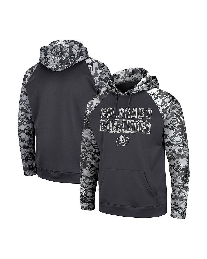 Men's Charcoal Colorado Buffaloes OHT Military-Inspired Appreciation Digital Camo Pullover Hoodie $30.75 Sweatshirt