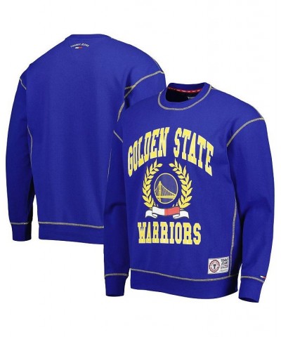 Men's Royal Golden State Warriors Peter French Terry Pullover Crew Sweatshirt $35.69 Sweatshirt