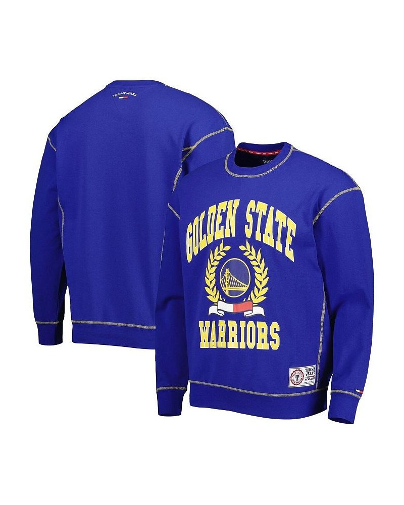 Men's Royal Golden State Warriors Peter French Terry Pullover Crew Sweatshirt $35.69 Sweatshirt