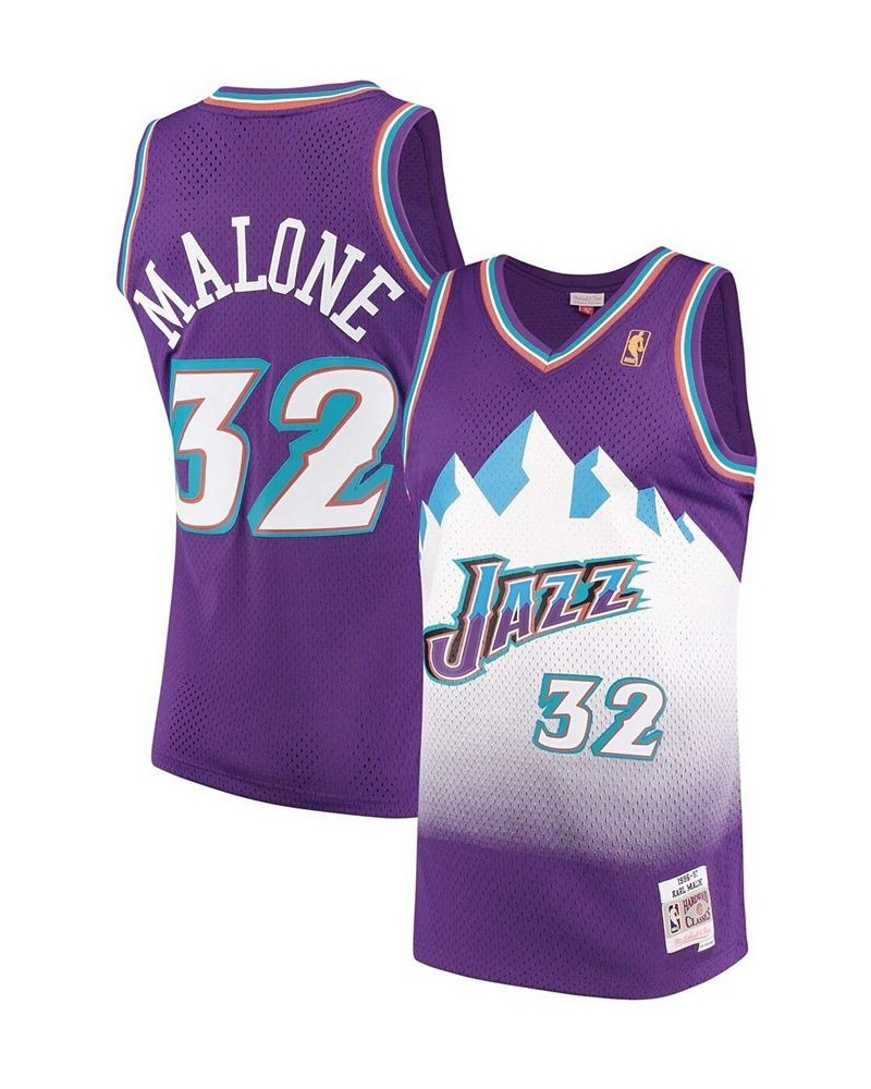 Men's Karl Malone Purple Utah Jazz 1996-97 Hardwood Classics Swingman Jersey $71.05 Jersey