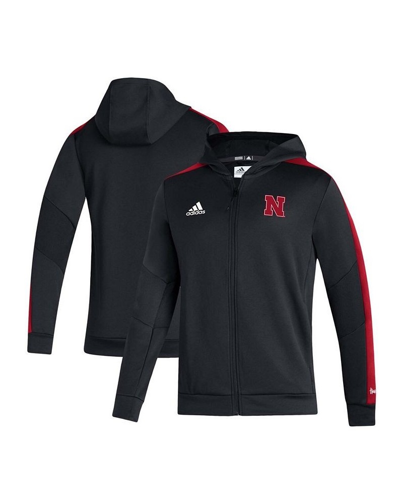 Men's Black Nebraska Huskers 2021 Sideline Aeroready Full-Zip Hoodie $35.04 Jackets