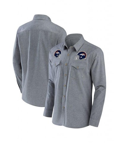 Men's NFL x Darius Rucker Collection by Gray Denver Broncos Chambray Button-Up Long Sleeve Shirt $34.09 Shirts