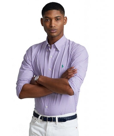 Men's Slim Fit Poplin Shirt Purple $41.85 Shirts