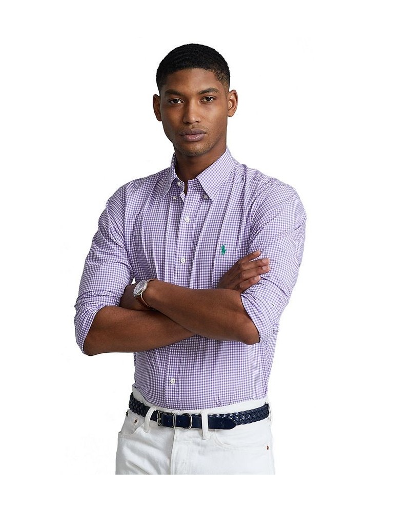 Men's Slim Fit Poplin Shirt Purple $41.85 Shirts