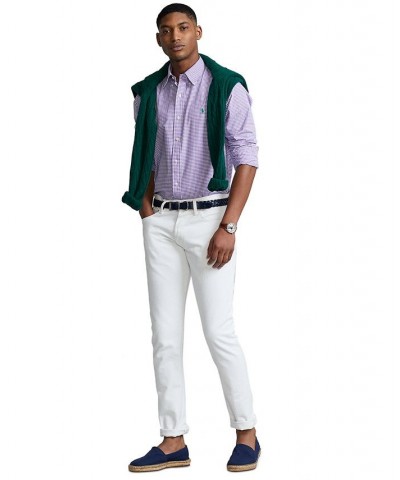 Men's Slim Fit Poplin Shirt Purple $41.85 Shirts