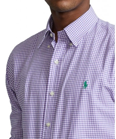 Men's Slim Fit Poplin Shirt Purple $41.85 Shirts