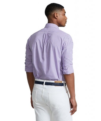 Men's Slim Fit Poplin Shirt Purple $41.85 Shirts