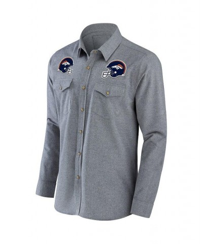 Men's NFL x Darius Rucker Collection by Gray Denver Broncos Chambray Button-Up Long Sleeve Shirt $34.09 Shirts