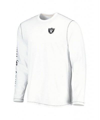 Men's White Las Vegas Raiders Laces Out Billboard Long Sleeve T-shirt $50.59 T-Shirts