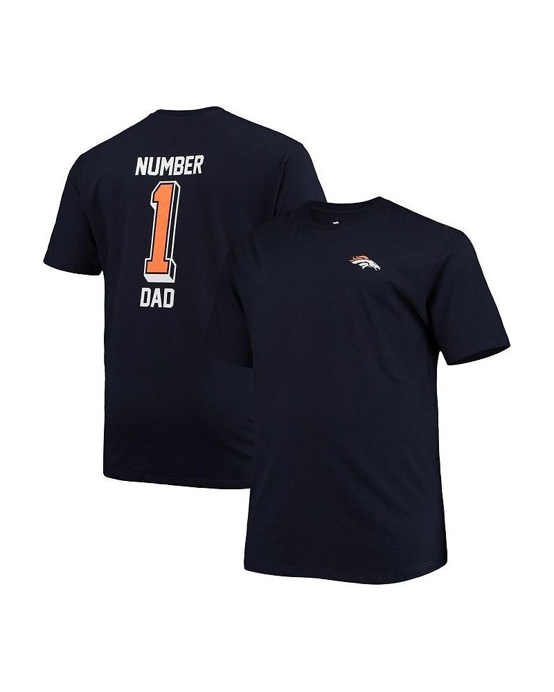 Men's Branded Navy Denver Broncos Big and Tall 1 Dad 2-Hit T-shirt $23.64 T-Shirts